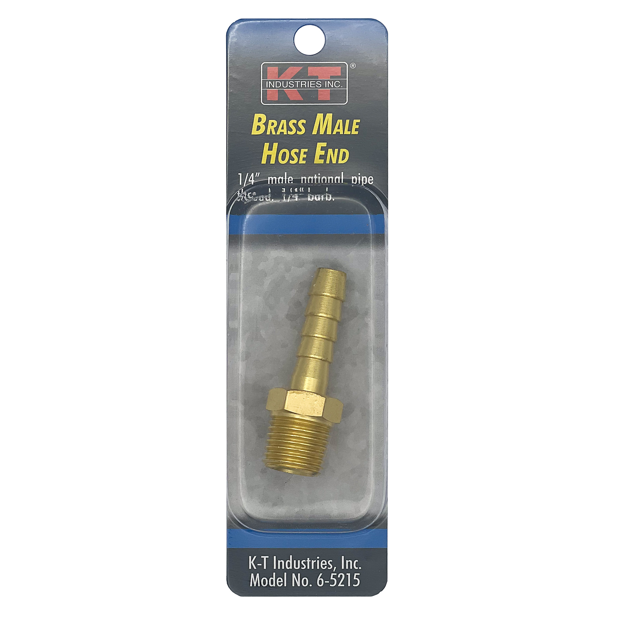 K-T Industries Hose End — 1/4in. Male NPT x 1/4in. Barb, Model# 6-5215